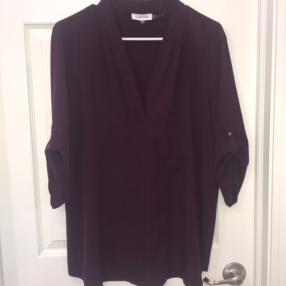 Purple 3/4 Sleeve Calvin Klein top